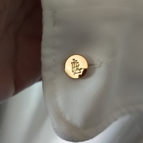 NWT Ralph Lauren Longsleeve Tie Neck Cream Blouse 18W - Picture 5 of 12